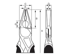 Kombinuotos smailėjančios replės Bahco Ergo 160mm