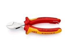 sustiprintas šoninis pjoviklis X-Cut su VDE izoliacija, darbui esant įtampai iki 1000V, KNIPEX [73 06 160 T] su apsauginiu fiksatoriumi