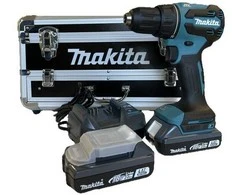 wiertarko-wkrętarka akumuliatorinė 18V, 65Nm, Makita [DDF490WVX7] 2x2,0Ah, LXT BASIC, su zestawem akcesoriów