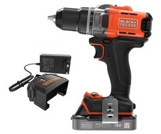 Black &amp; Decker Juodas &amp; Decker akumuliatorinis gręžtuvas/suktuvas, 45Nm, 18V POWERCONNECT, Juodas &amp; Decker [BCD382D1XC-QW] 2,0Ah