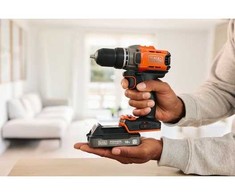 Black &amp; Decker Juodas &amp; Decker akumuliatorinis gręžtuvas/suktuvas, 45Nm, 18V POWERCONNECT, Juodas &amp; Decker [BCD382D1XC-QW] 2,0Ah
