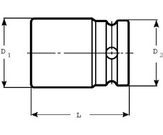 Šešiakampė smūginė galvutė 1/2" ,prailginta, 32mm K7806M Bahco