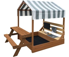 AXI Bo Sandbox with Roof and Picnic Bench Brown