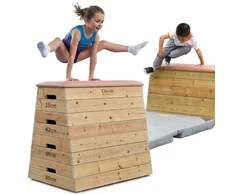 Classic World Edu CLASSIC WORLD Wooden Gymnastics Box Horse 4 Levels Certificates