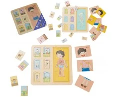 „Classic World Edukacinė“ žmogaus kūno dėlionė, 19 dalių. Montessori dėlionė „Klockai“