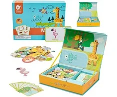 Žaislinė Lavinamoji medinė magnetinė dėlionė, 60 vnt., CLASSIC WORLD