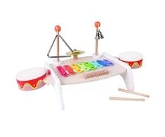 Classic World Klasikinis pasaulis komplektuoja muzikos instrumentus vaikams ksilofonas tarker cymbals būgnų plokštelių plokštelių trikampio trikampio varpas 9 el.