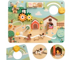CLASSIC WORLD Wooden Manipulative Activity Board Farm