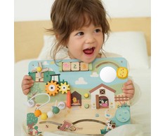 CLASSIC WORLD Wooden Manipulative Activity Board Farm