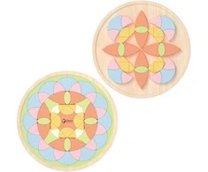 Medinė Montessori mandala dėlionė su gėlių motyvais CLASSIC WORLD