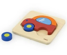 Viga Toys VIGA kūdikio pirmasis medinis dėlionės automobilis
