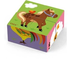Viga Toys VIGA Medinė dėlionė Ūkis 4 kaladėlės