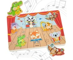 Viga Toys VIGA Dėlionė su garso efektu Muzikuojantys gyvūnai