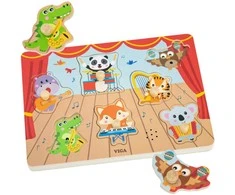 Viga Toys VIGA Dėlionė su garso efektu Muzikuojantys gyvūnai