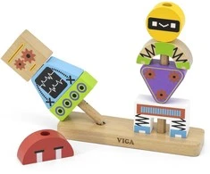 Dėlionė Viga Toys VIGA Robots Pyramid Puzzle + Patterns 8 pcs.