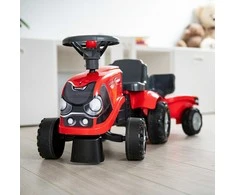FALK Traktorius Baby CASE IH su Priekaba Raudonas