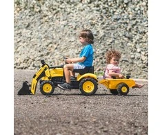 Minamas traktorius ekskavatorius su priekaba ir kaušu FALK Komatsu