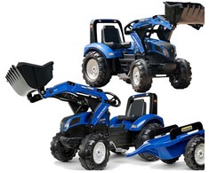 FALK New Holland T8 Pedal Tractor with Bucket and Trailer 3-7 metai