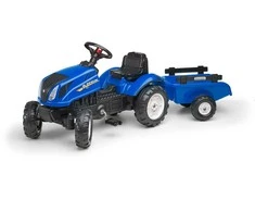 FALK „New Holland“ pedalinis traktorius su priekaba ir atidaromu variklio dangčiu, 2-5 metų vaikams
