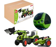 FALK Pedal Tractor with Bucket and Trailer Žalias CLAAS from 3 Years