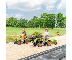 FALK pedalų traktorius su krautuvu ir Claas priekaba 2-5 metų vaikams