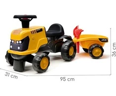 FALK JCB Fastrac Traktorius su Priekaba, Grėbliu ir kastuvu 1-3 metai