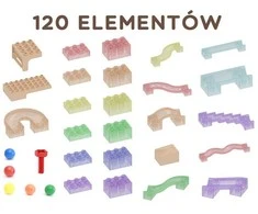 Masterkidz Konstravimo rinkinys takelis kamuoliukus - STEM Plokštė 120 elementai (ME14665)