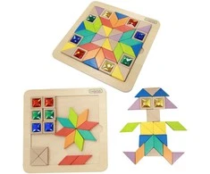 Masterkidz „MasterKid Mosaic“ galvosūkio mokymosi spalvos ir formos Tangram Montessori