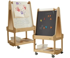 MASTERKIDZ Double-Sided Dry Erase Board 3-in-1 Easel on Wheels