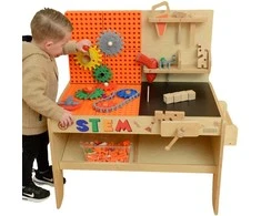 Medinis XXL dirbtuvių stalas su įrankiais MASTERKIDZ Montessori STEM