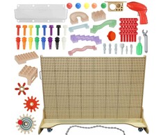 MASTERKIDZ laisvai pastatoma STEM kūrybinio mokymosi lenta 166 x 125 cm ir priedų rinkinys