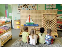 MASTERKIDZ laisvai pastatoma STEM kūrybinio mokymosi lenta 166 x 125 cm ir priedų rinkinys