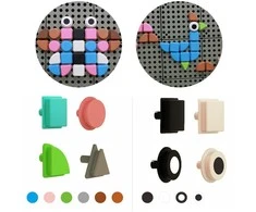 MASTERKIDZ Set of 64 Geometric Shaped Pegs for STEM Boards