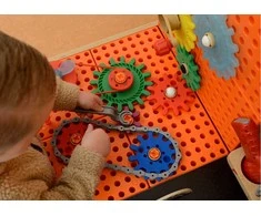 Medinis XXL dirbtuvių stalas su įrankiais MASTERKIDZ Montessori STEM