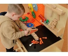 Medinis XXL dirbtuvių stalas su įrankiais MASTERKIDZ Montessori STEM