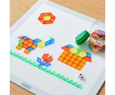 MASTERKIDZ LED Sensory Box Panel + Montessori Mosaic Blocks 140 pcs.