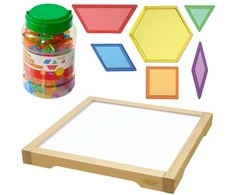 MASTERKIDZ LED Sensory Box Panel + Montessori Mosaic Blocks 140 pcs.