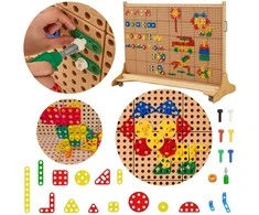 MASTERKIDZ Geometrinių Formų Rinkinys Kločiams STEM 260 vnt.