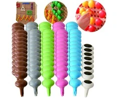 MASTERKIDZ Colorful Jumbo Pegs for STEM Board 128 Pcs - 6 Colors