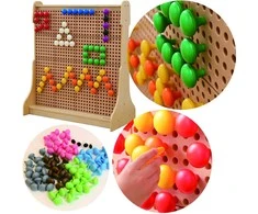 MASTERKIDZ Colorful Jumbo Pegs for STEM Board 128 Pcs - 6 Colors