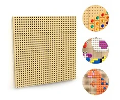 MASTERKIDZ sieninė STEM lentelė kūrybai ir pažinimui su tvirtinimo skydeliu 80 x 80 cm