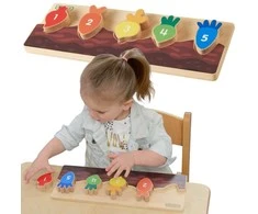 Medinė dėlionė MASTERKIDZ skaičiai, spalvos ir daržovės
