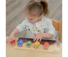 Medinė dėlionė MASTERKIDZ skaičiai, spalvos ir daržovės