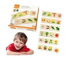 Viga Toys Medinės Dėlionės Augantys Gyvūnai ir Augalai