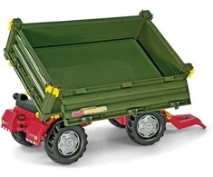 Rolly Toys rollyTrailer „Rolly Multi“ dviejų ašių žalia priekaba savivartė