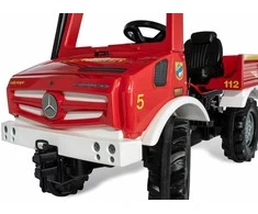 Vaikiškas pedalinis ugniagesių automobilis RollyUnimog Fire Mercedes Benz (‎038220) + švyturėlis