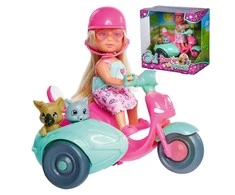 „Simba Doll EVI“ ant motorolerio su šunimi ir kačiuku