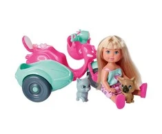 „Simba Doll EVI“ ant motorolerio su šunimi ir kačiuku
