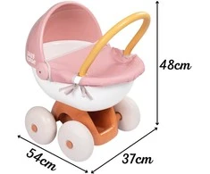 Vežimėlis lėlėms su stogeliu Smoby Baby Nurse