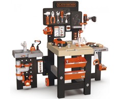 Black &amp; Decker Smoby Profesinis žaidimų dirbtuvėlių rinkinys su įrankiais ir pjūklu